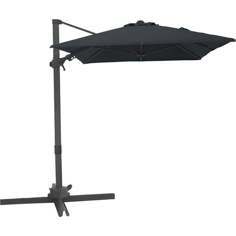 Axi Nyra Parasol Déporté Rectangulaire 200 X 300 Cm, Anthracite/Gris Pour Le Jardin / Terrasse Avec Armature Thermolaquée Pied En Croix, Housse De Protection Inclus Inclinable, Pivotant À 360° (1/5)