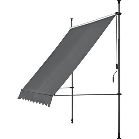 Sombrilla de metal y poliéster altura variable 200-300 cm gris 030001117