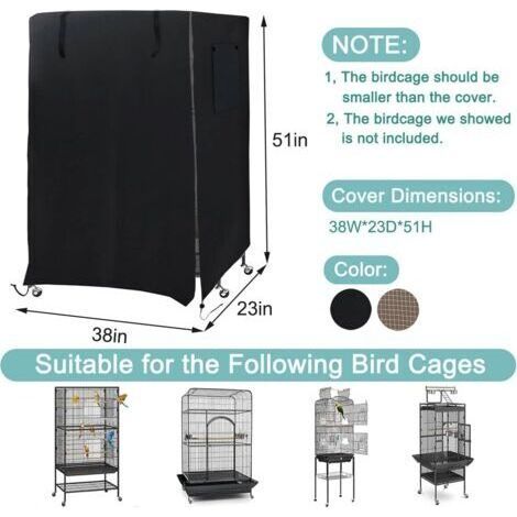 Housse pour cage à oiseaux, grande housse pour cage à oiseaux, filet pour cage à oiseaux d'intérieur et d'extérieur, housse multifonctionnelle résistante à la lumière pour cage à perroquet