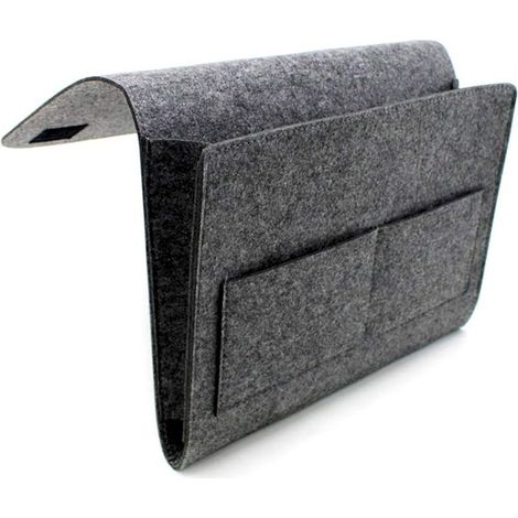 Sac de Rangement de Chevet Poche de Rangement de Chevet en Feutre Sac de Chevet à Suspendre Organisateur Lit, Antidérapant, pour Livres Téléphone Lunettes Jouets Magazines (1/5)