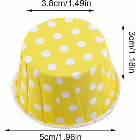 100 Stück Papier-Kuchenförmchen, Cupcake-Förmchen, Muffinförmchen für Partys und Hochzeiten, Gelb (1/4)