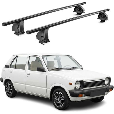 OMAC Stahl Dachträger Querträger Suzuki Alto SS 1979-1984 – TÜV / DIN 75302:2019 – Abschließbar – Max. 75 kg – 2 Stangen – Schwarz (1/5)