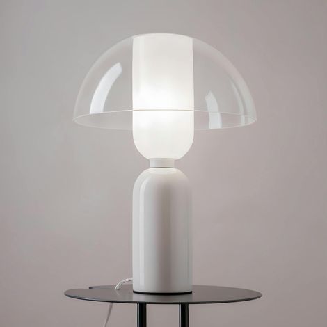Lampe de salon blanche rétro – verre et céramique WINDER (1/5)