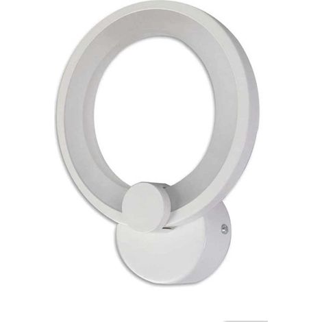 Applique a led a forma di cerchio 10 watt lampada da comodino a parete lumetto abat jour luce naturale 4000k (1/2)