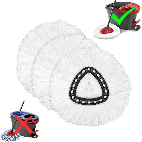 3 Mikrofaser-Ersatzpads für O-Cedar-Wischmoppköpfe, maschinenwaschbare Nachfüllpackungen für alle Bodenarten (1/5)