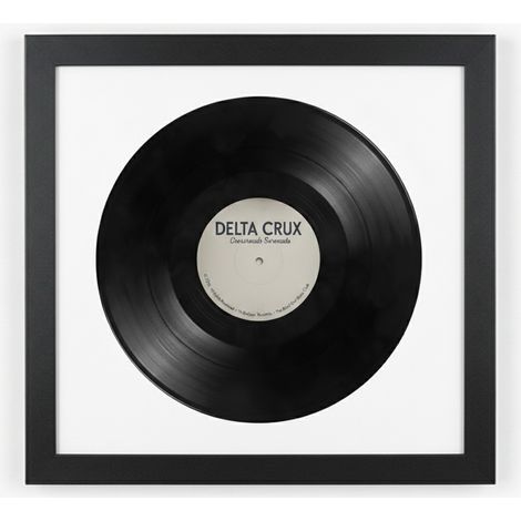 K-Möbel Cadre Vinyle Noir 40x40cm Passe-partout Blanc Bois Massif (1/5)