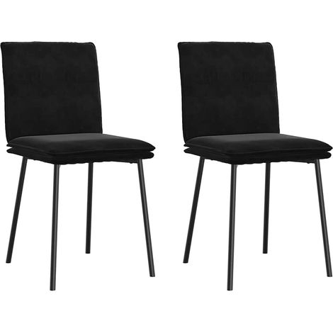 Esszimmerstühle 2 Stk. Schwarz Samt (1/5)