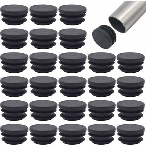 30pcs Bouchons à Lamelles Ronds Noir Embouts pour Tube Bouchon pour Tuyau Capuchon pour Poteau Rond en Plastique Chapeaux de Jambe de Chaise pour Pieds Meuble Trampoline Armoire Étagère Chaise (1/5)