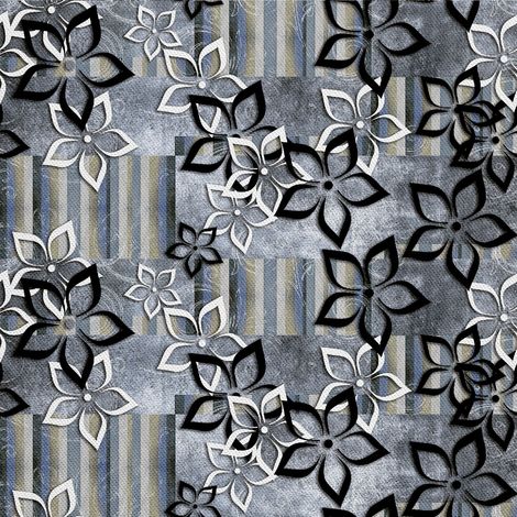 Tissus décoratifs d'extérieur Oxford - motif floral sur carreaux (1/5)