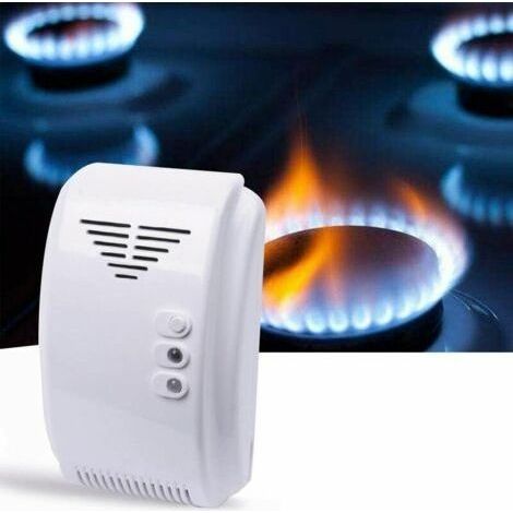 Gasmelder, 12 V, Gasmelder, Alarmsensor, Propan, Butan, GLP, Autocaravana Natural, Furgoneta, Farbe Blanco