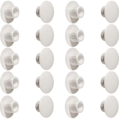 Confezione da 20 tappi in plastica bianca da 8 mm (RAL 9010) – Coprifori per finiture interne – Adatti per pareti – Facili da installare (1/2)