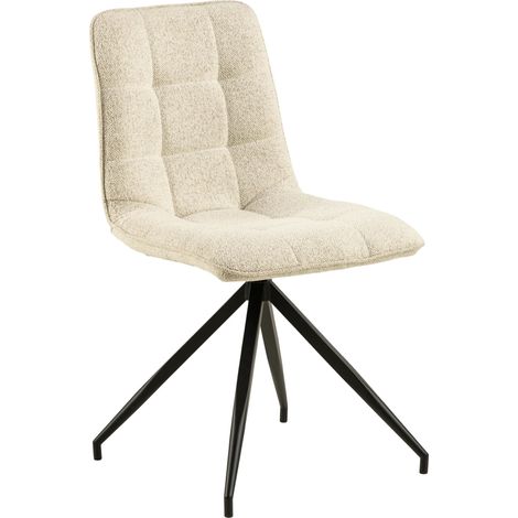 Chaise Capone beige, revêtement en métal bouclé (1/5)