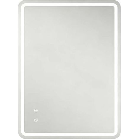 Miroir de salle de bain LED 60×80 cm avec éclairage réglable et fonction anti-buée, montage mural horizontal ou vertical (1/5)