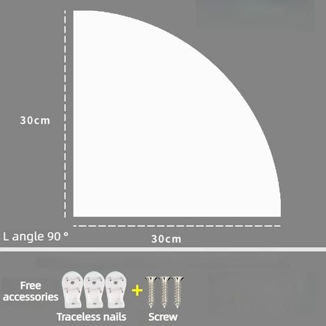 Étagère murale d'angle murale à plusieurs niveaux (blanche - 30 cm) - Étagère de rangement triangulaire flottante sans perçage pour la cuisine, la chambre et le salon (1/5)