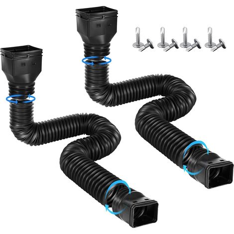 2 Pièces Rallonge de Gouttière Flexible pour, Rallonge de Tuyau de Descente de Gouttière, Eaux de Pluie Extensible Connecteur de Gouttière (1/5)