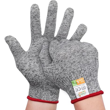 (L)Gant Anti Coupure,Gants Butcher Sécurité Niveau 5 ProtectionGants Cuisine,la norme EN 388 Gants Jardinage Gants Résistants Aux Coupures Pour L'écaillage D'huîtres,Le Soudage (1/5)