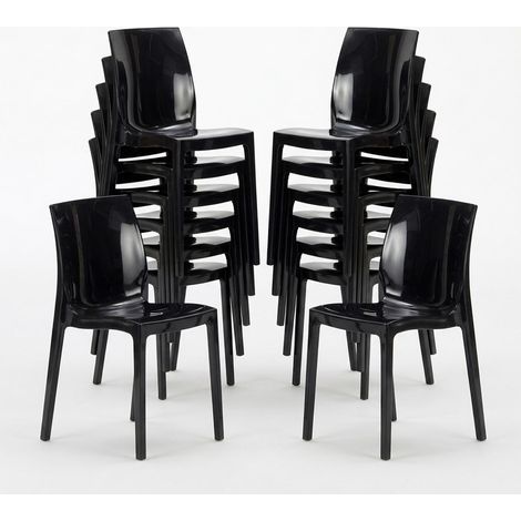 Lot de 18 Chaises Ice Grand Soleil polypropylène restaurant promo offre Stock - Noir (1/5)
