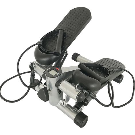 Machine de step de fitness, design compact, résistance réglable, Noir gris (1/2)