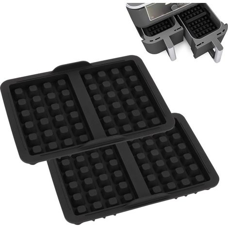 Lot de 2 Inserts Gaufrés Compatibles avec Ninja AF400EU AF451EU SL400EU, Moules à Gaufres Belges en Silicone Accessoires pour Gaufres Belges Insert de Plaque de Cuisson en Silicone (1/5)