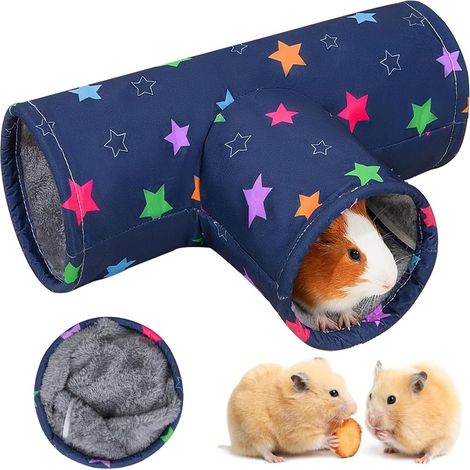 Tunnel Pliable 3 Voies pour Cochons d’Inde et Lapins, Tunnel pour Chat, Tunnel Lavable et Pliable, pour Lapins Cochons d'Inde Kitty Petit Animal Activité Tunnel Tube Tunnel Cachette (1/5)