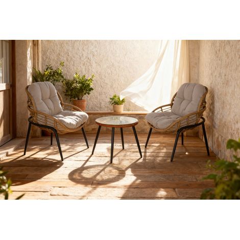 Mesa Set 3 Ratan Sintetico 69X63X87 (1/2)