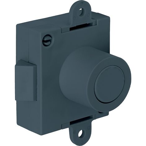Serrure monopoint avec pêne demi-tour Push Lock - spéciale salle de bain - axe 25 mm - réversible - anthracite - JUNIE