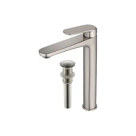 Mitigeur de lavabo en acier inoxydable, robinet mélangeur eau chaude et froide pour salle de bain, finition chromée (1/3)