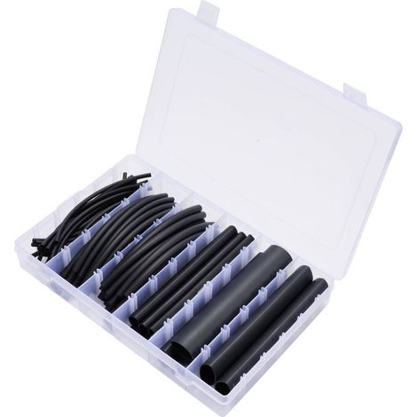 TRU COMPONENTS TC-13388816 Assortiment de gaines thermorétractables noir Taux de retreint:3:1 70 pc(s) (1/2)