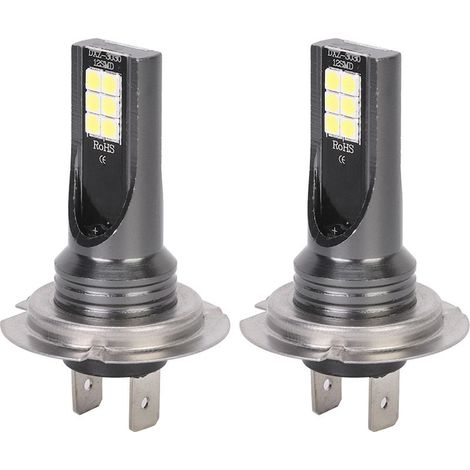 2 Pièces Ampoule Phare Auto H7 12 LED, 3000K 24W 1000LM - Feux Anti-Brouillard Haute Luminosité, Blanc Chaud - Facile à Installer (1/5)