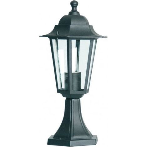 Borne lumineuse extérieure 100W noire – Indice de protection IP43 – Tension 230V – Dimensions 20x15x35cm – Éclairage vintage – Bricolage Direct