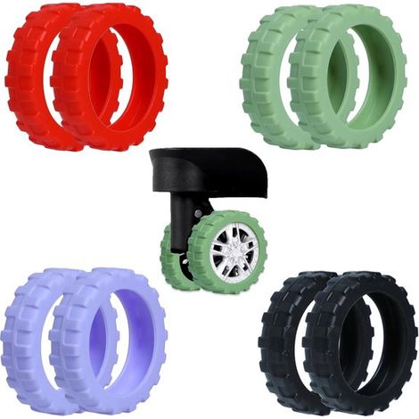 Ensemble de 8 protections de roues pour valises cabine – Résistantes et insonorisantes – Protections de roues en silicone – Accessoires de voyage indispensables (1/5)