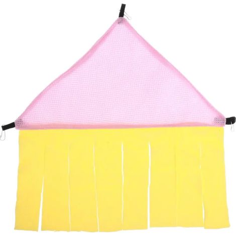Hamac triangulaire pais pour chats avec rideau couleur rose (1/5)