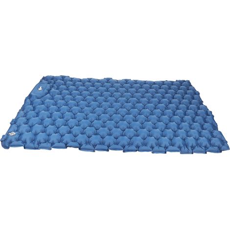 Matelas gonflable d'extérieur portable et résistant à l'humidité, double, bleu marine, pour le camping, le camping en voiture ou en voiture. (1/5)