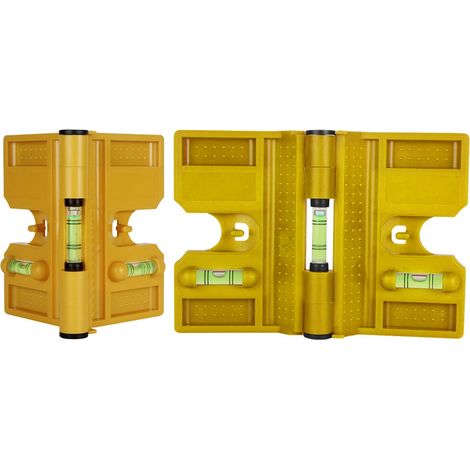 Niveau pliant de chantier avec fixation et systèmes de calibrage vertical/horizontal, doté de sangles élastiques pour la mesure. (1/5)