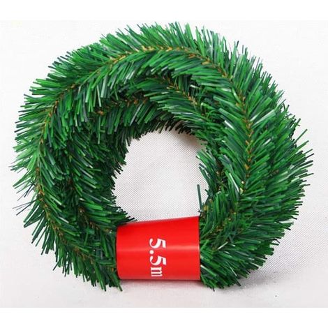 Guirlande de Noël artificielle de 5,5 m en épicéa et lierre. (1/5)