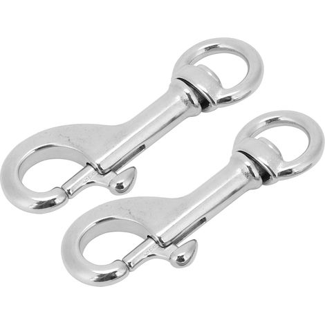 2-teiliger drehbarer Ösenhaken aus Edelstahl 316 für Tauchzwecke, 68 mm, Einzelkarabiner
