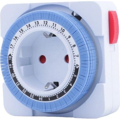 Programmable 24-hour timer, 3600 W, 96 segments, 15-minute interval, for lamps (1/4)
