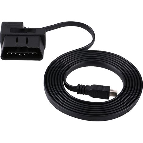 Adaptateur d'extension de diagnostic OBDII OBD2 EOBD 16 broches vers mini USB de 180 cm pour voiture (1/5)