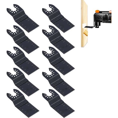 Lot de 10 lames de scie oscillantes multifonctions, lame de scie à dégagement rapide pour outil électrique, 34 mm (1/5)