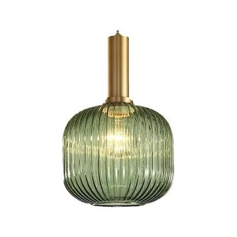Suspension style industriel vintage, lustre avec douille E27, abat-jour vert, 20 cm - RAPANDA (1/5)