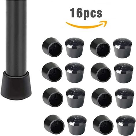 Ensemble de 16 protections en caoutchouc pour pieds de chaises, embouts de meubles et protections de sol pour l'intérieur, la maison, l'extérieur, le jardin et le bureau. (1/5)
