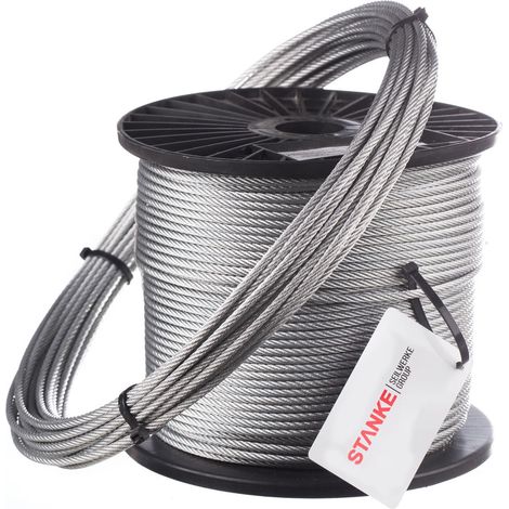 Seilwerk STANKE 3mm Drahtseil 6x7 verzinkt Drahtseil für Zaun Stahlseil Forstseil DIN Seil Draht, 15m