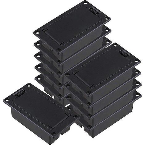 9V Batteriefach für Bassgitarre, schwarzer Deckel, 10er-Pack, Ersatzteil, Zubehör, Schutzhülle. (1/5)