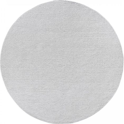 Tapis rond 160x160 cm Blanc Rond Laine Uni (1/5)