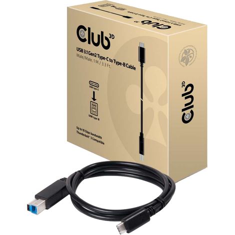 club3D Câble USB USB 3.2 Gen1 (USB 3.0) USB-C® mâle, USB-B mâle 1.00 m CAC-1524 X923921 (1/4)