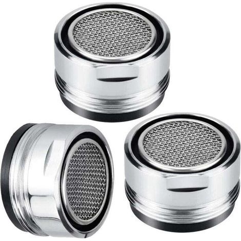 3 Pièces Embout Robinet Salle de Bain 24mm, Mousseur Robinet Economie Eau, Embout Robinet Cuisine avec Joint D'étanchéité, Économiseurs d'Eau Robinet pour Lavabo, Salle de Bain, Cuisine (1/4)