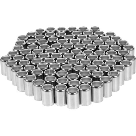 Lot De 100 Manchons De Sertissage Pour Tuyau Hydraulique En Acier Inoxydable Raccords Pour Tuyaux Haute Pression Connexion Sécurisée Pour Tuyaux Pneumatiques D’Air Et De Soudage (1/5)