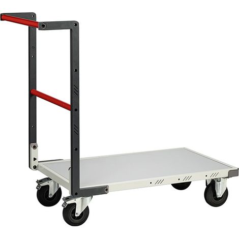 Chariot modulable un dossier fixe à tube - Plateau 850x495mm - Charge max 250kg - Roues caoutchouc - Livré à monter - 804721110 (1/3)