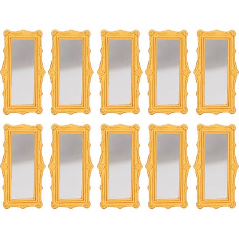 10 Miniatures Miroirs Cadre Doré pour Maison de Poupée 1/12 et 1/6, Accessoire Décoratif Élégant (1/5)