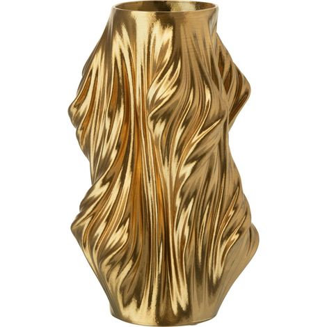 Vase doré en grès au relief sculptural - doré (1/4)